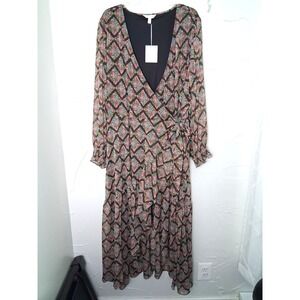 Lauren Conrad Floral Half Wrap Ruffle Maxi Dress Size‎ 3X Cottage Core Boho